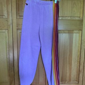 Aviator Nation Kids Lavender Joggers with Multicolor Stripe